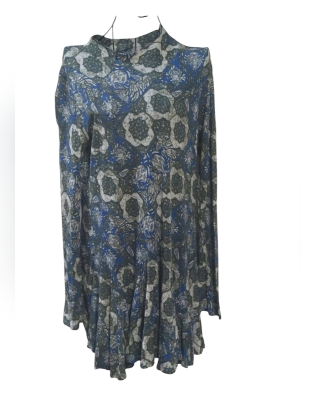 Free People, Annabelle, green and blue tunic / dress. Size Medium
